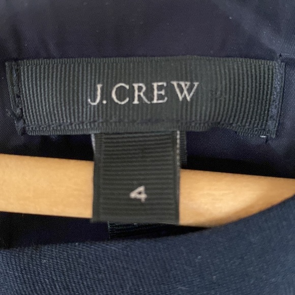 Navy wool/silk J Crew dress with POCKETS - Picture 2 of 5